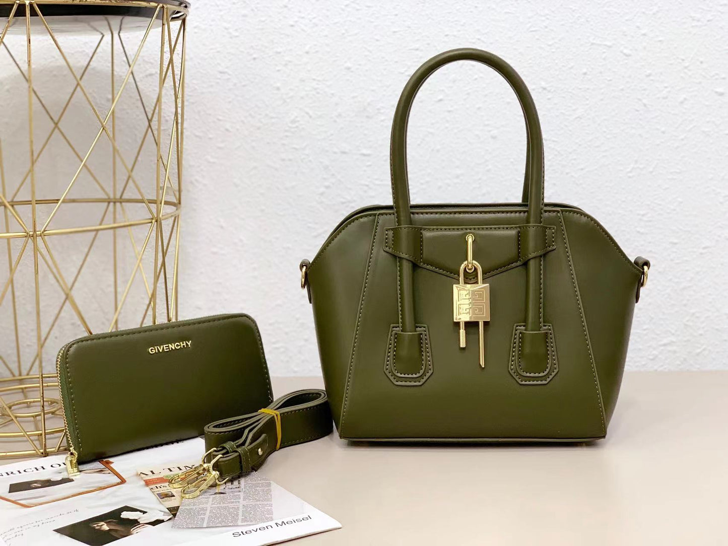 Women Leather Tote Bag & Wallet