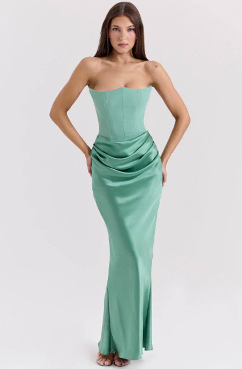 Off-shoulder Slimming Fishbone Skinny Silk Casual Women